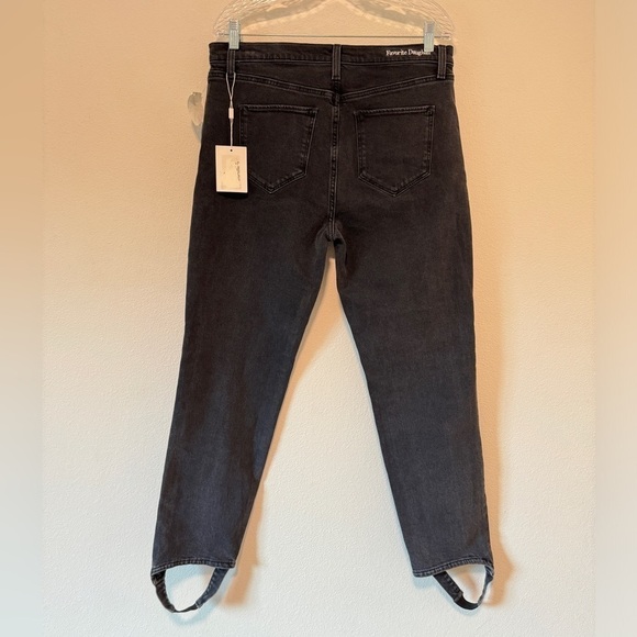 NWT Favorite Daughter The Evelyn High-Rise Storm Black Slim Straight Jeans 31 - Picture 9 of 15